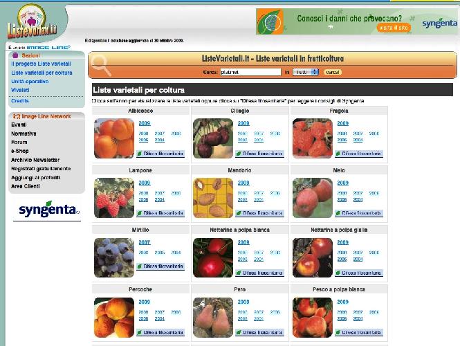ListeVarietali.it, liste varietali in frutticoltura
